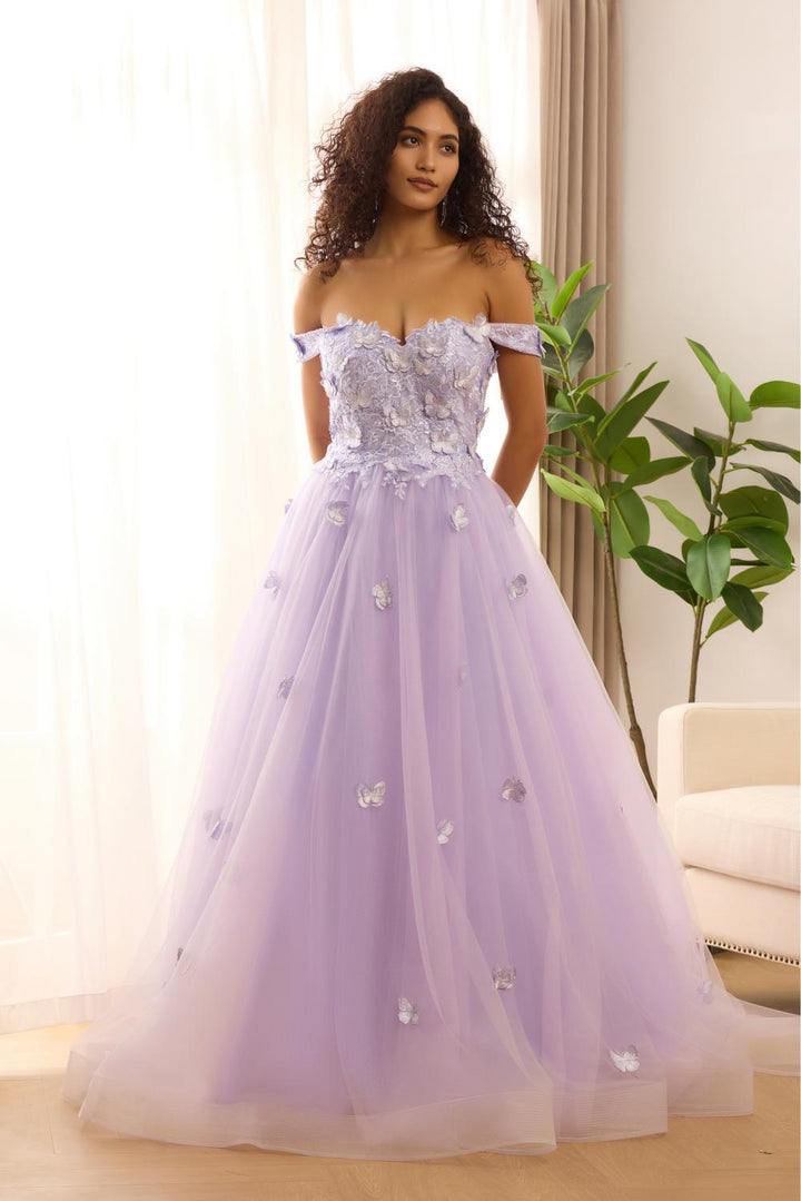 Sparkly Sequin Tulle Formal Evening 3D Butterfly Prom Dresses