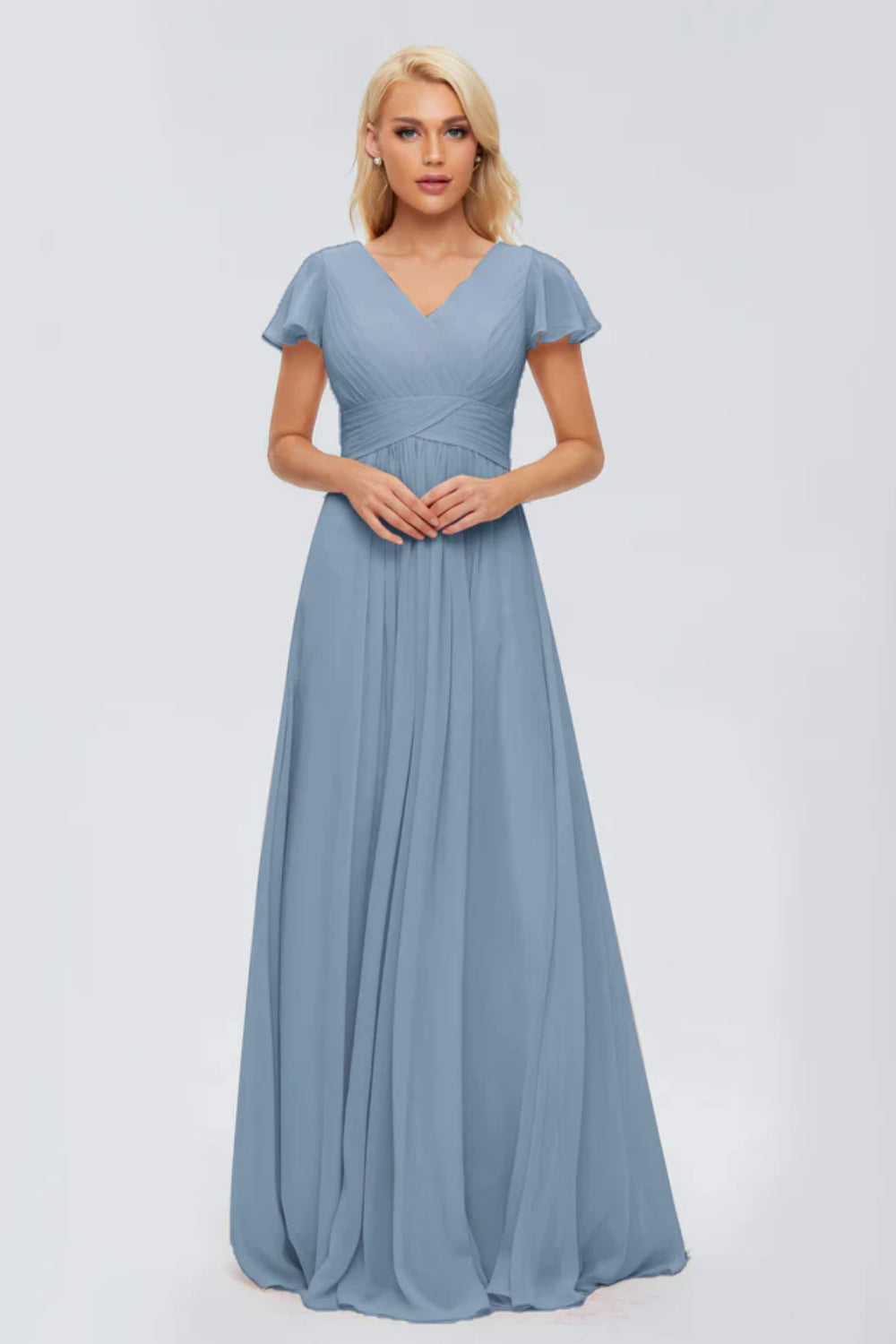 Charlie A-line V Neck Chiffon Bridesmaid Dresses