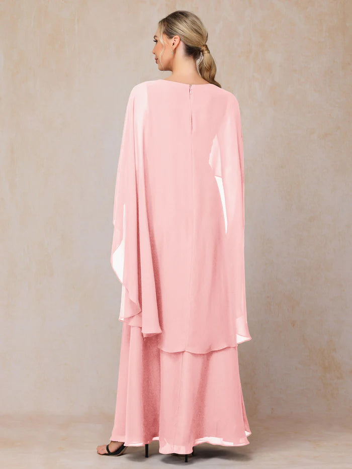 V Neck A Line Chiffon Mother Of The Bride Dress