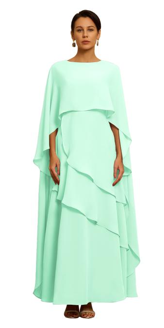 Sleeveless Cape Dress for Mother of The Bride Party Gowns