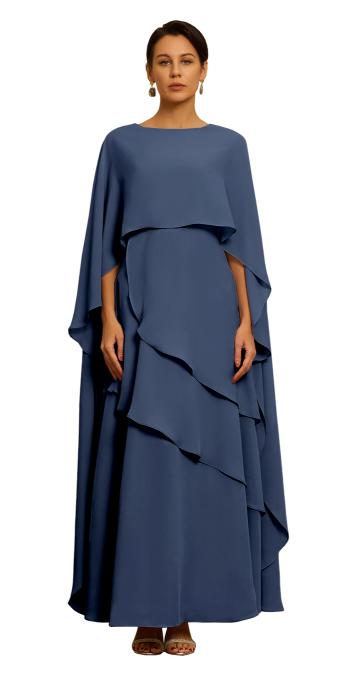 Sleeveless Cape Dress for Mother of The Bride Party Gowns