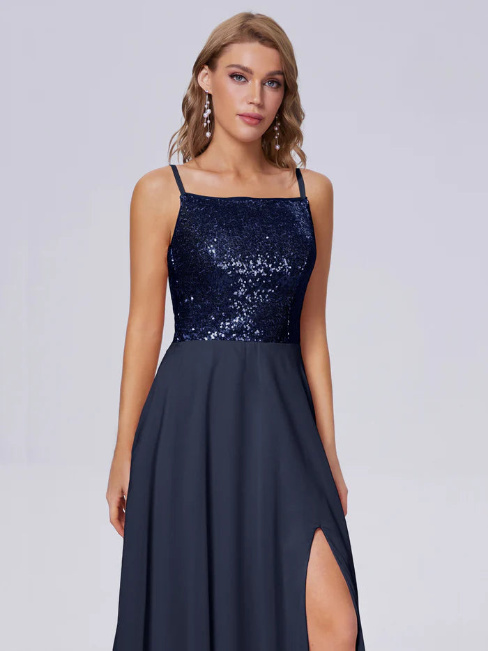 Alaina Sparkly Split Sequin Long Bridesmaid Dresses