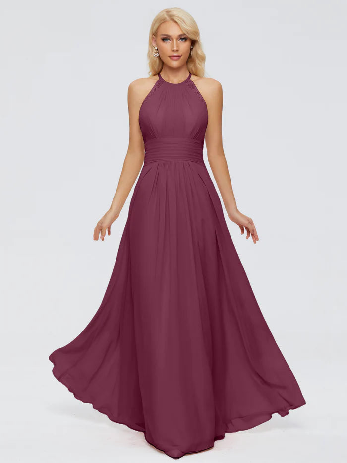 Arya Halter Chiffon Bridesmaid Dresses