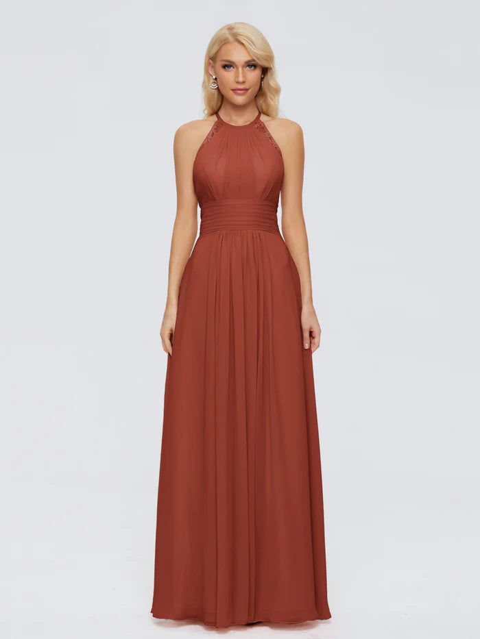 Arya Halter Chiffon Bridesmaid Dresses