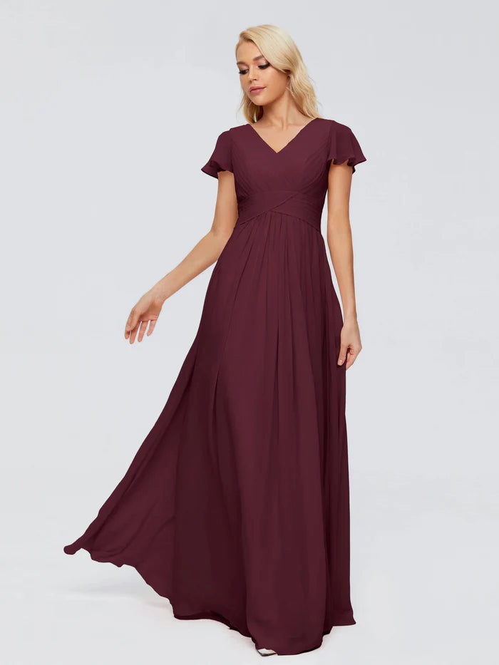 A-line V Neck Mother of the Bride Dresses