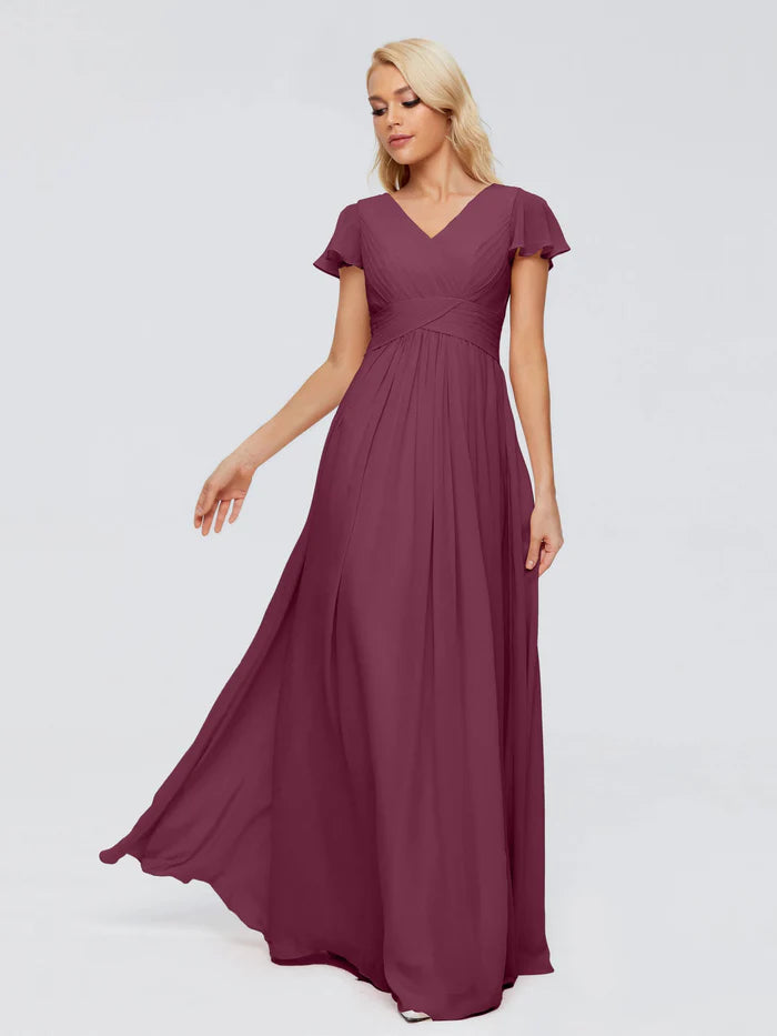 A-line V Neck Mother of the Bride Dresses