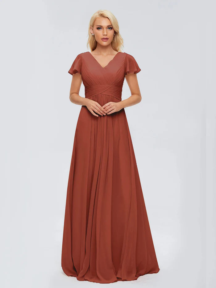 A-line V Neck Mother of the Bride Dresses