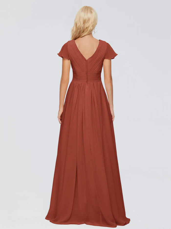 A-line V Neck Mother of the Bride Dresses