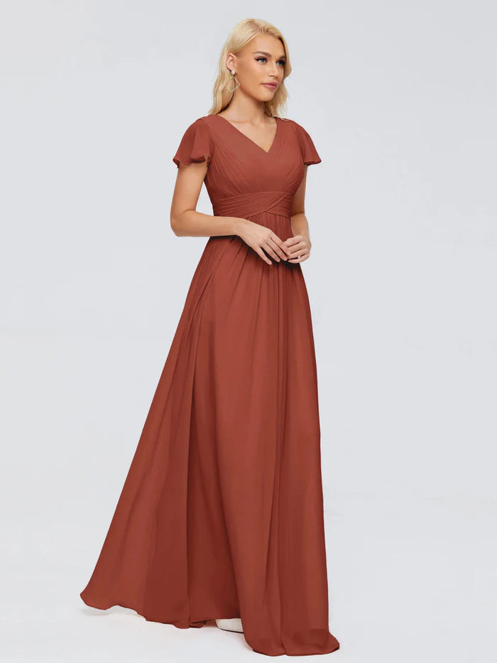 A-line V Neck Mother of the Bride Dresses