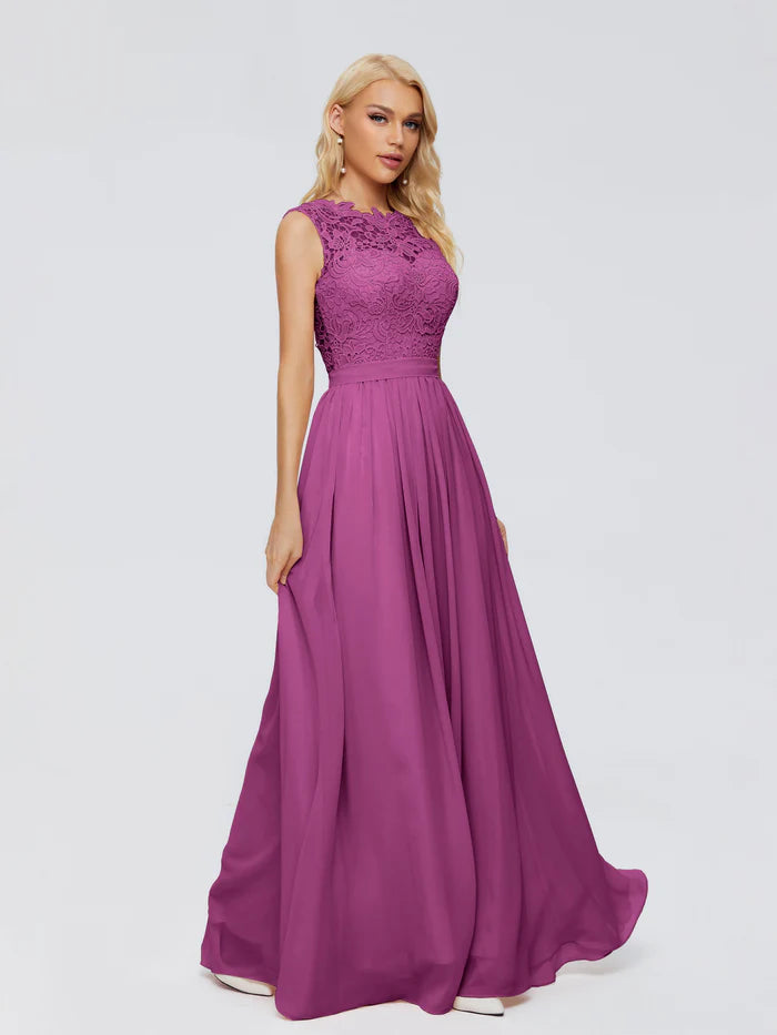 Melody A-Line Bateau Chiffon Bridesmaid Dresses