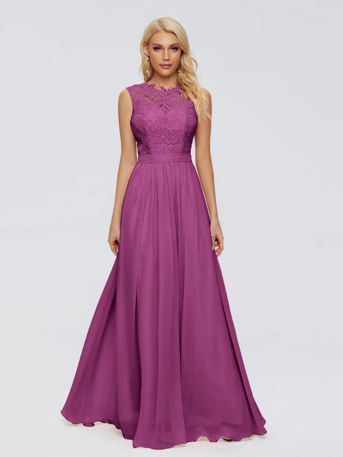 Melody A-Line Bateau Chiffon Bridesmaid Dresses