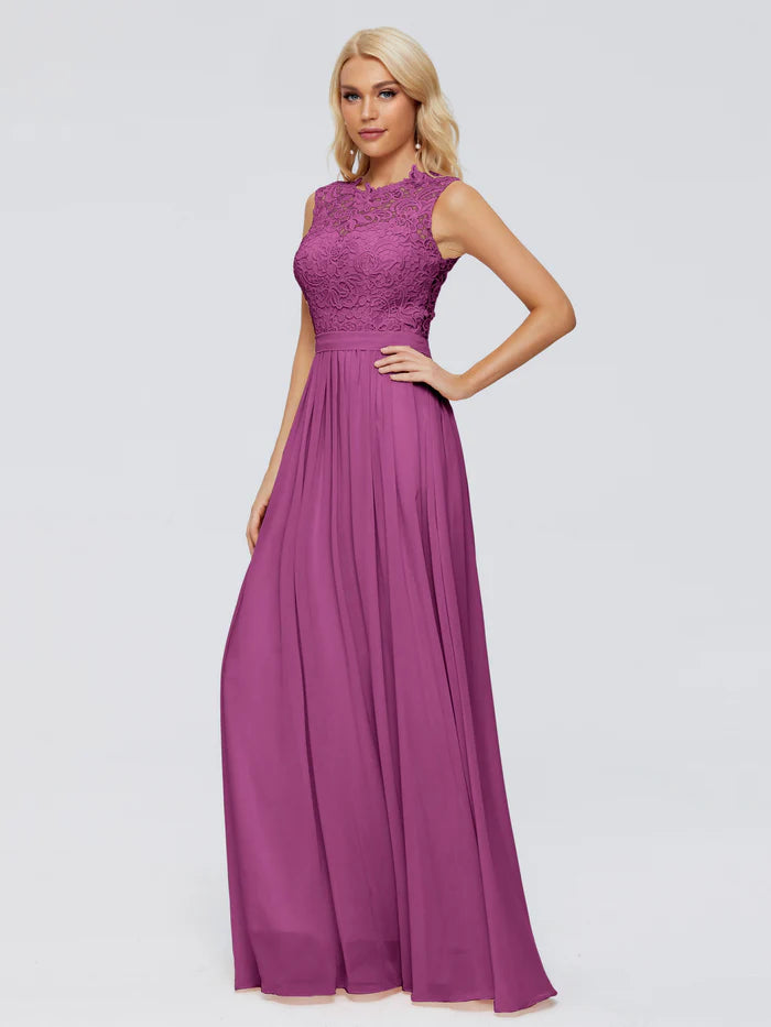 Melody A-Line Bateau Chiffon Bridesmaid Dresses